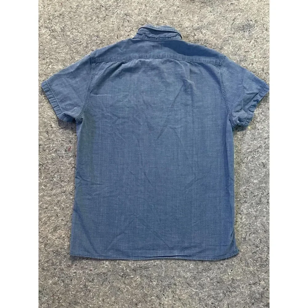 J.Crew Men’s Indigo Blue Short Sleeve Popover Shirt – Size M